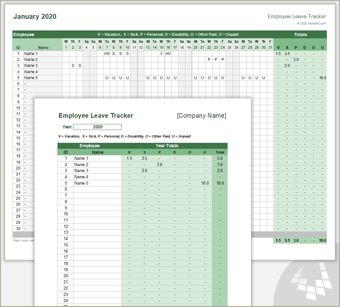 Free Excel Leave Tracker Template Updated For 2019