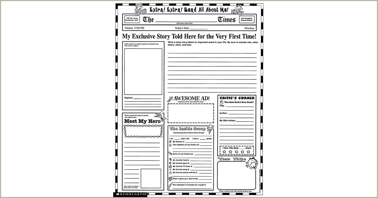 Free Extra Extra Read All About It Template