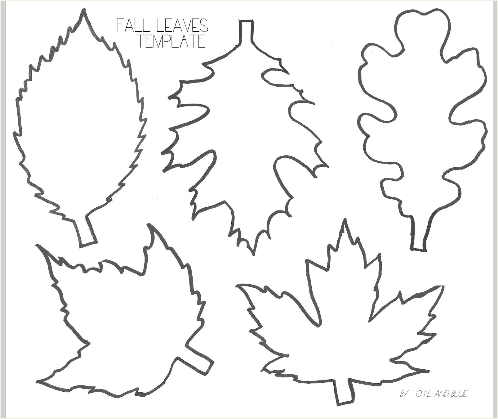 Free Fall Leaf Cutout Template For Cricut