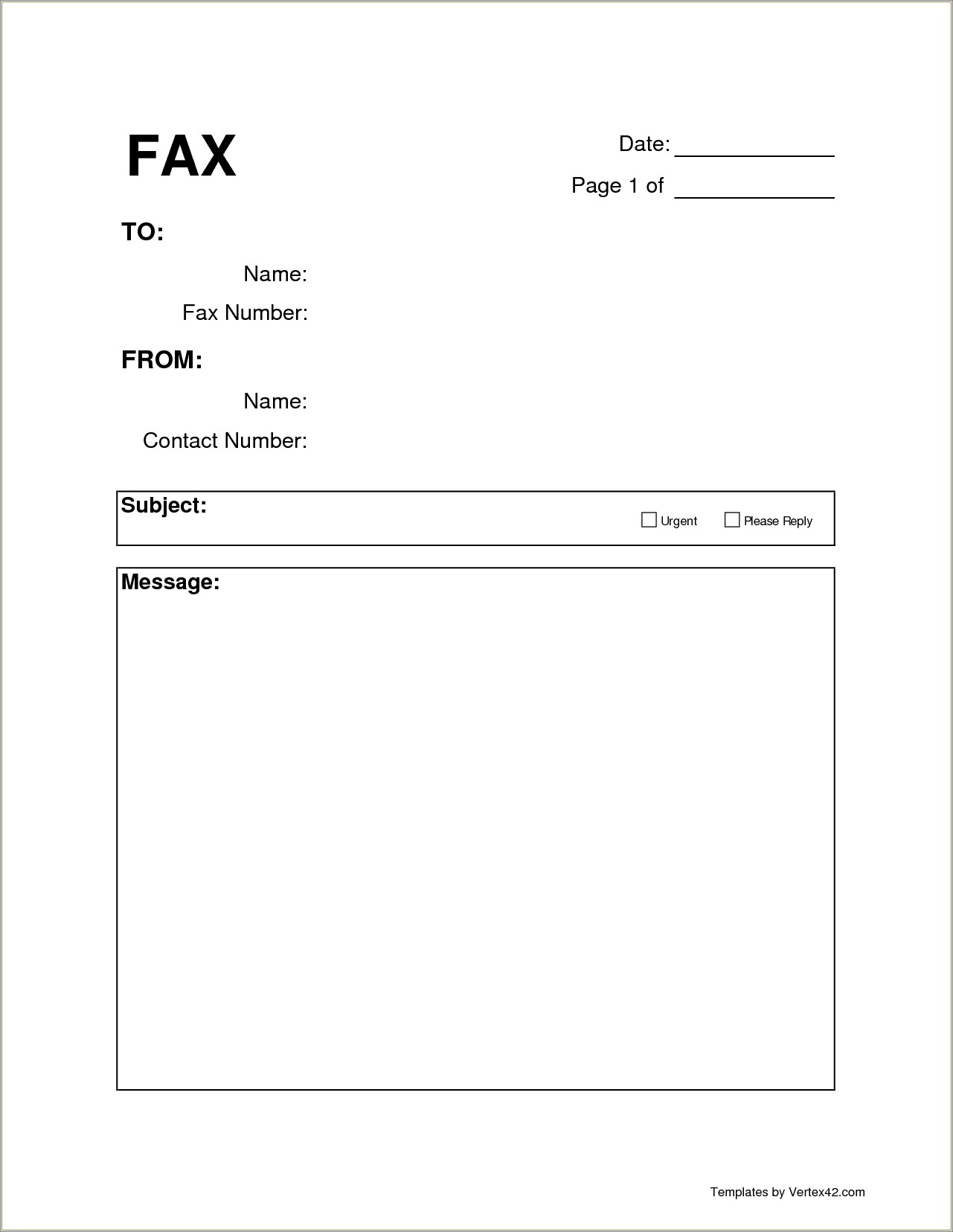 Free Fax Cover Sheet Template For Ipad