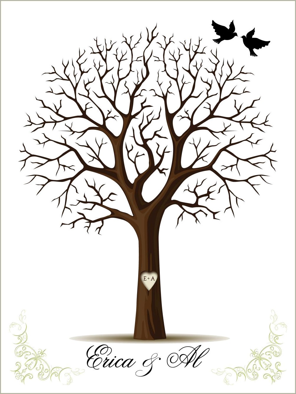 Free Fingerprint Tree Wedding Guest Book Template