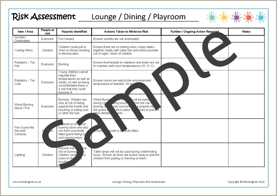 Free Fire Risk Assessment Template For Care Homes