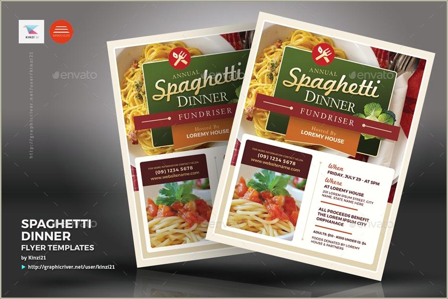 Free Flyer Template For Spaghetti Dinner Fundraiser