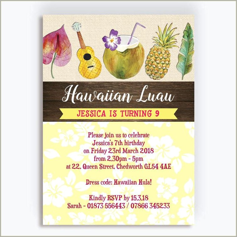 Free Flyer Template For Surfer Luau Party