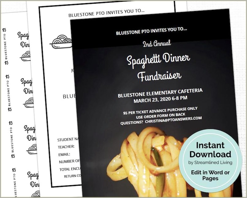 Free Flyer Templates For Microsoft Word Spaghetti Dinner