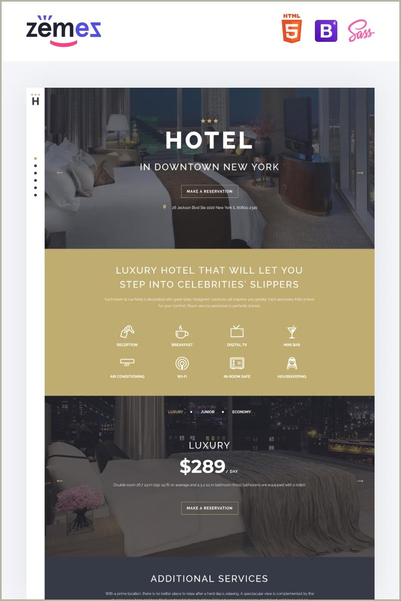 Free For Use Hospitality Landing Page Template