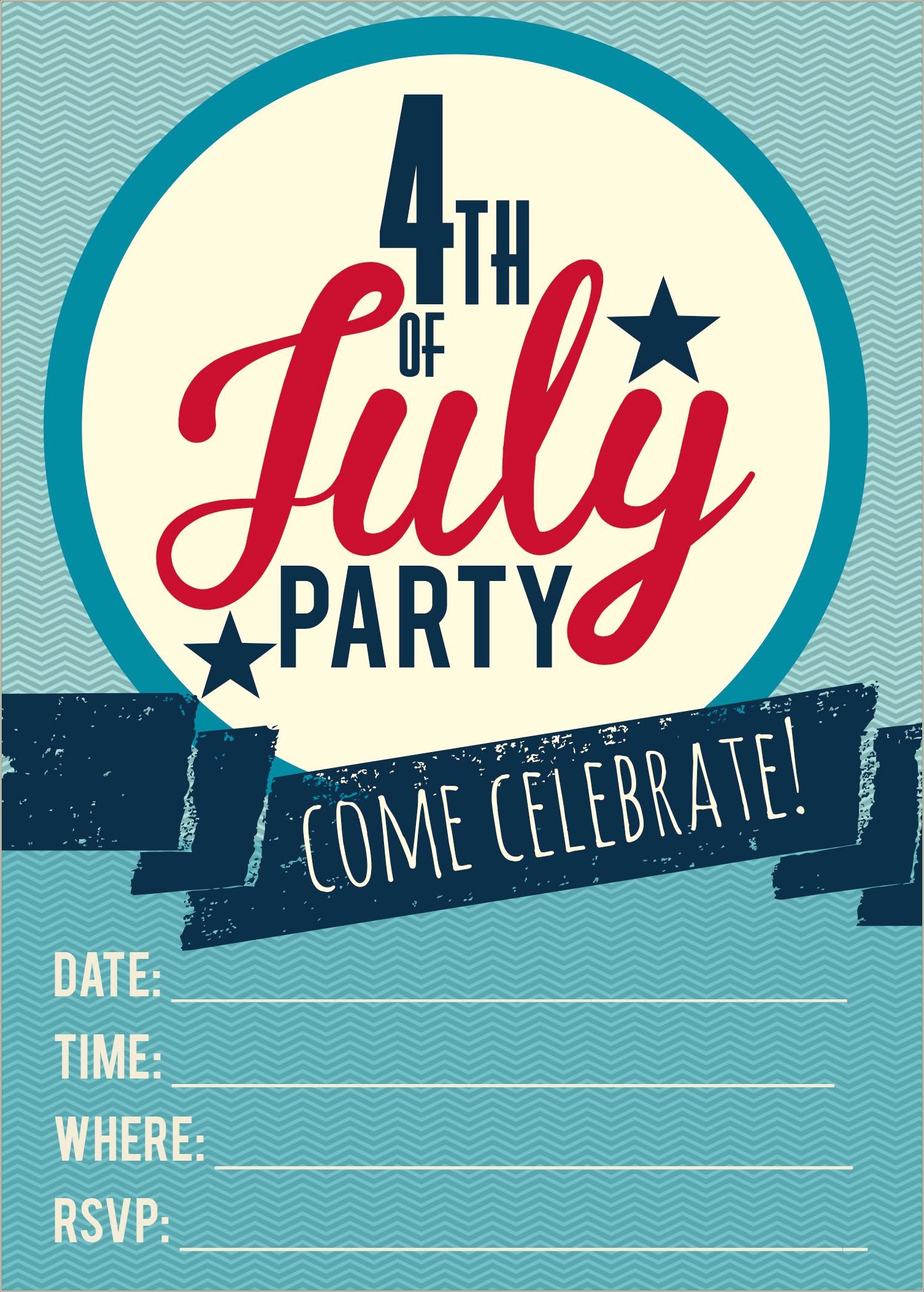 Free Fourth Of July Party Invitation Template