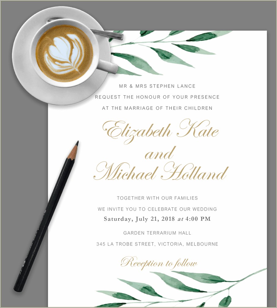 Free Front And Back Wedding Invitation Template