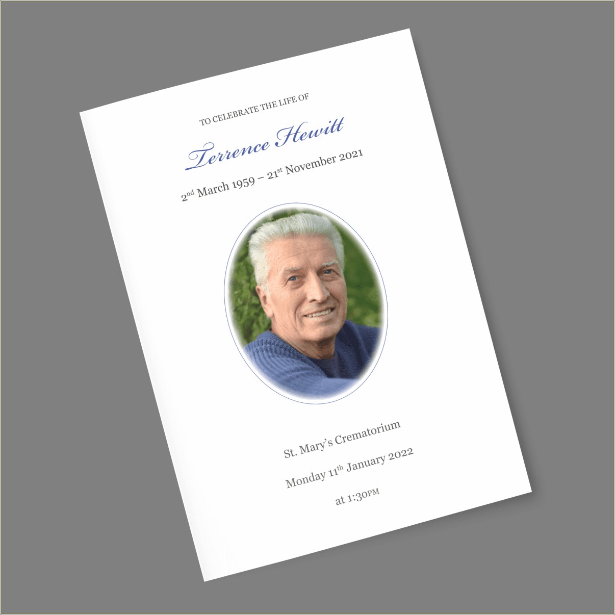 Free Funeral Order Of Service Publisher Template