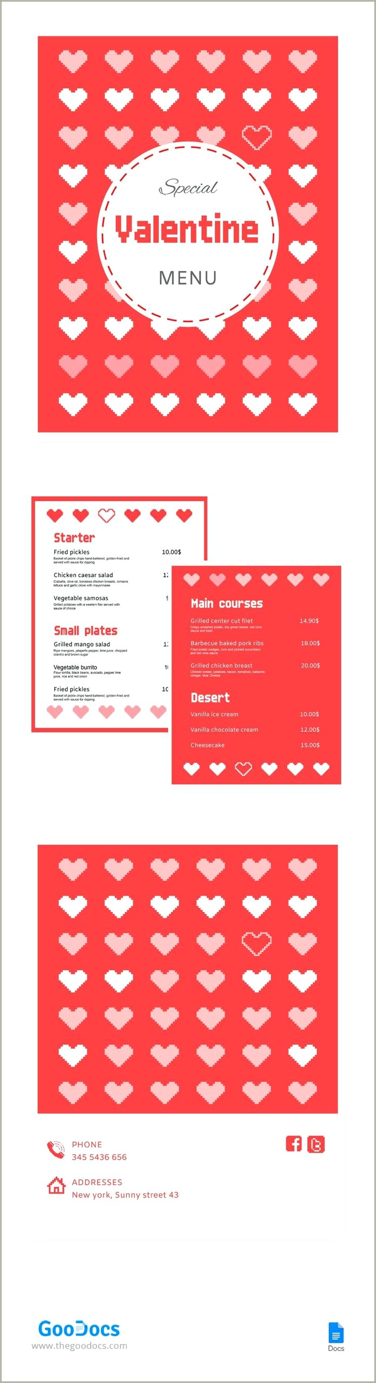 Free Google Docs Valentines Day Card Template