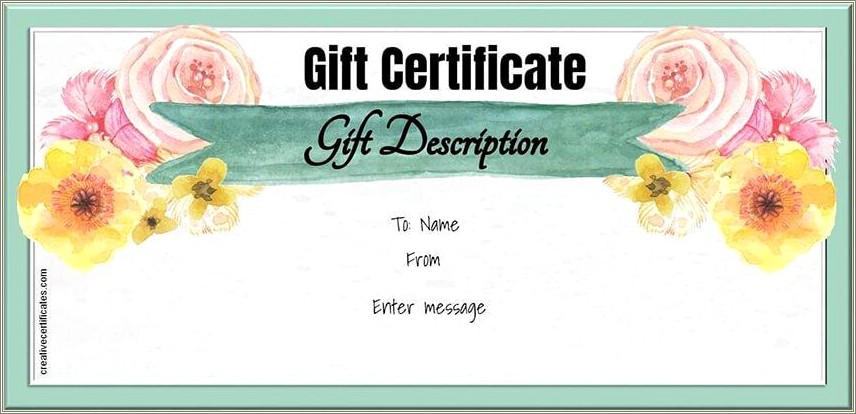 Free Hair Salon Gift Certificate Template Free