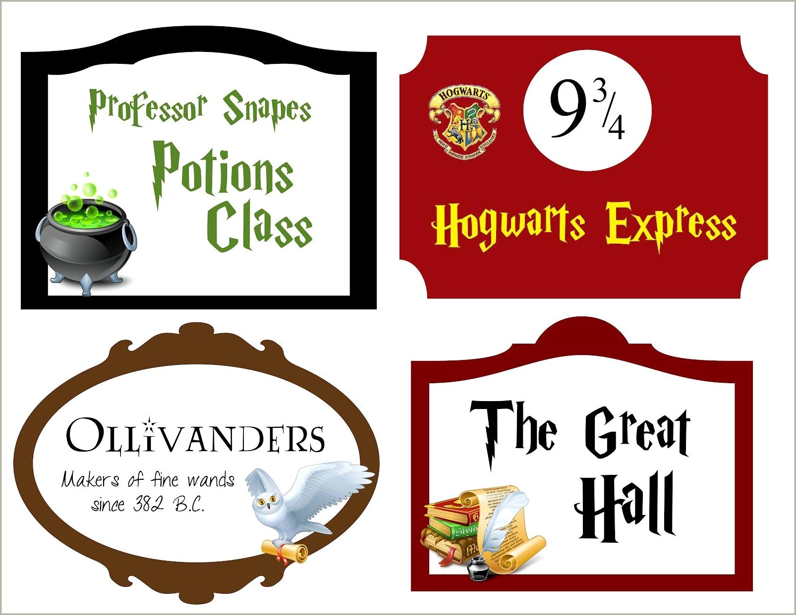 Free Harry Potter Photo Booth Prop Templates