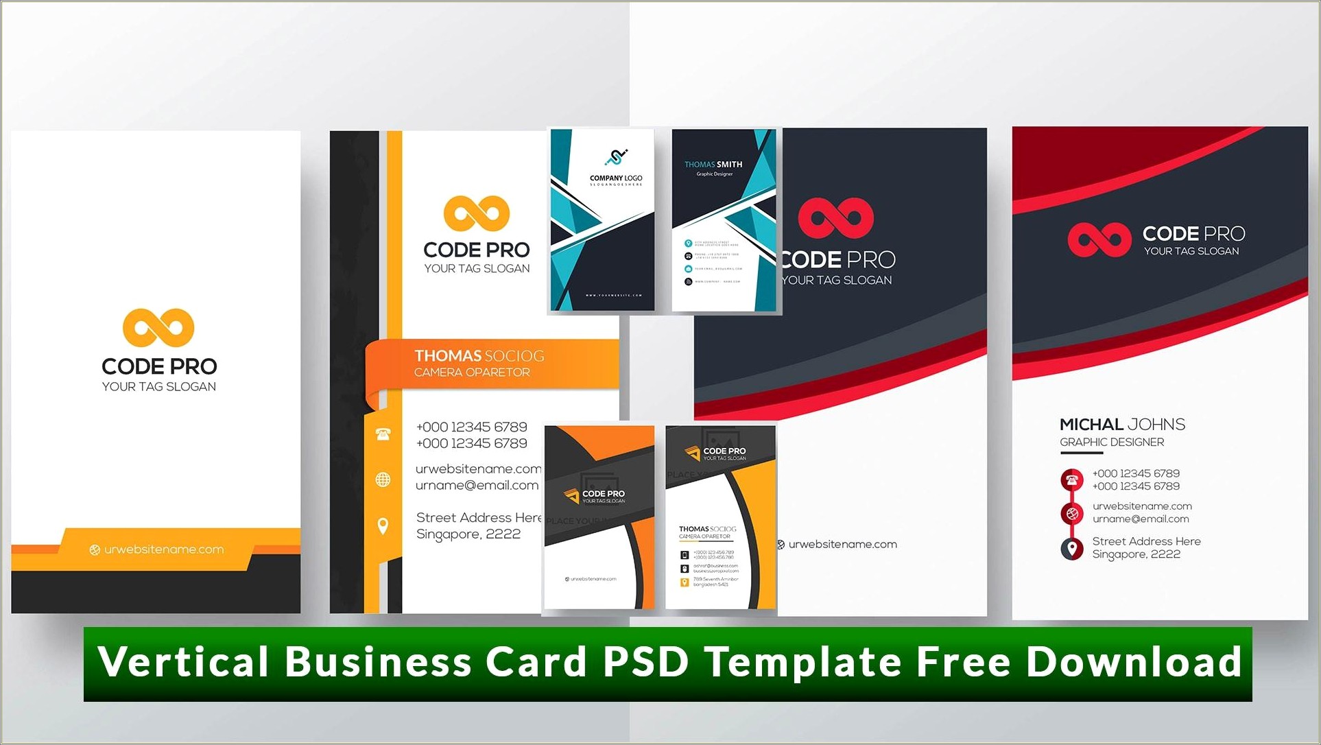 Free Hd Vertical Business Card Templates Download