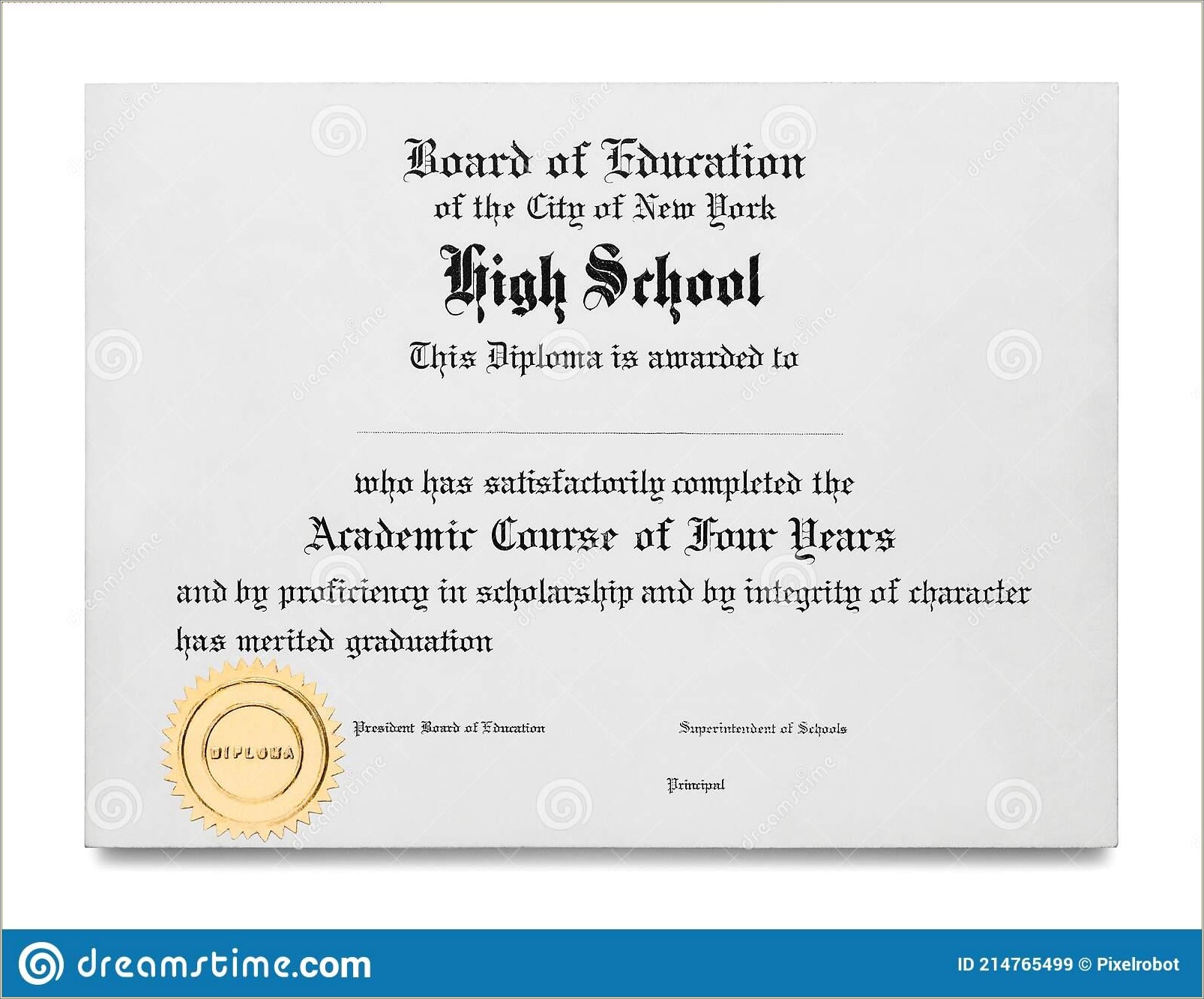 Free High School Diploma Template In Spanish