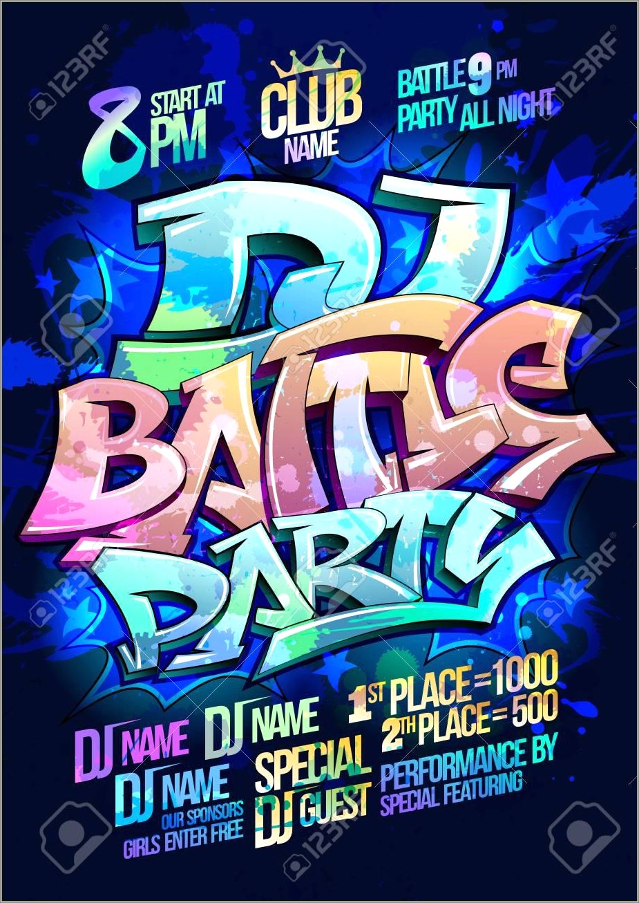 Free Hip Hop Battle Dj Party Flyer Template