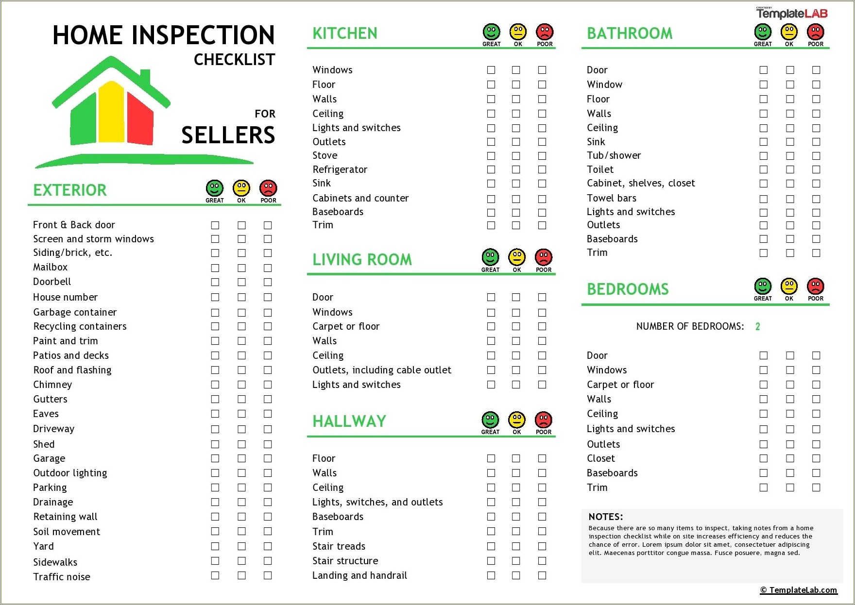 Free Home Inspection Checklist Template Google Sheets