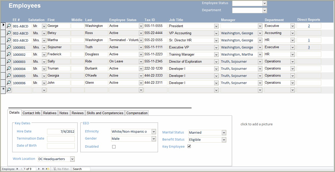Free Hr Employee Ms Access Database Template