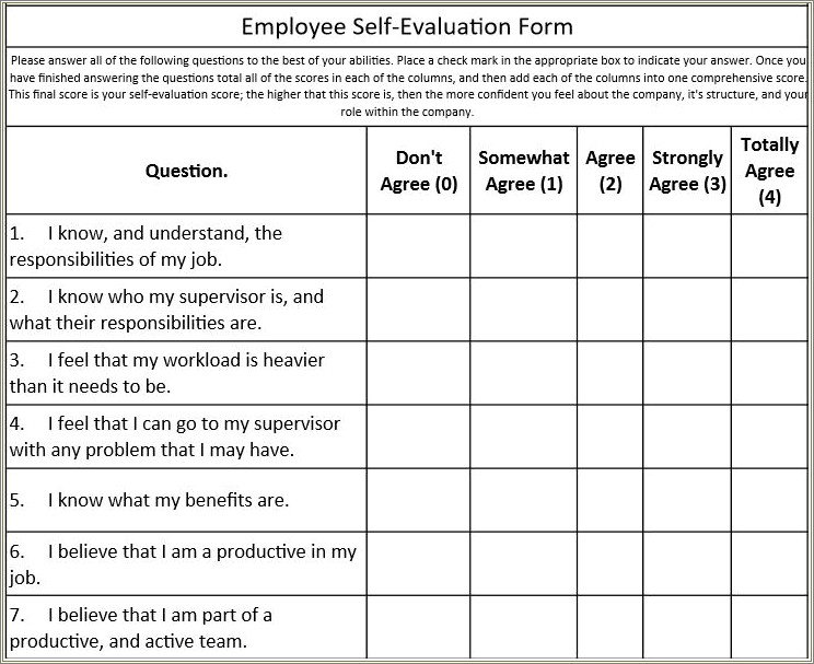Free Hr Employee Review Template For A School