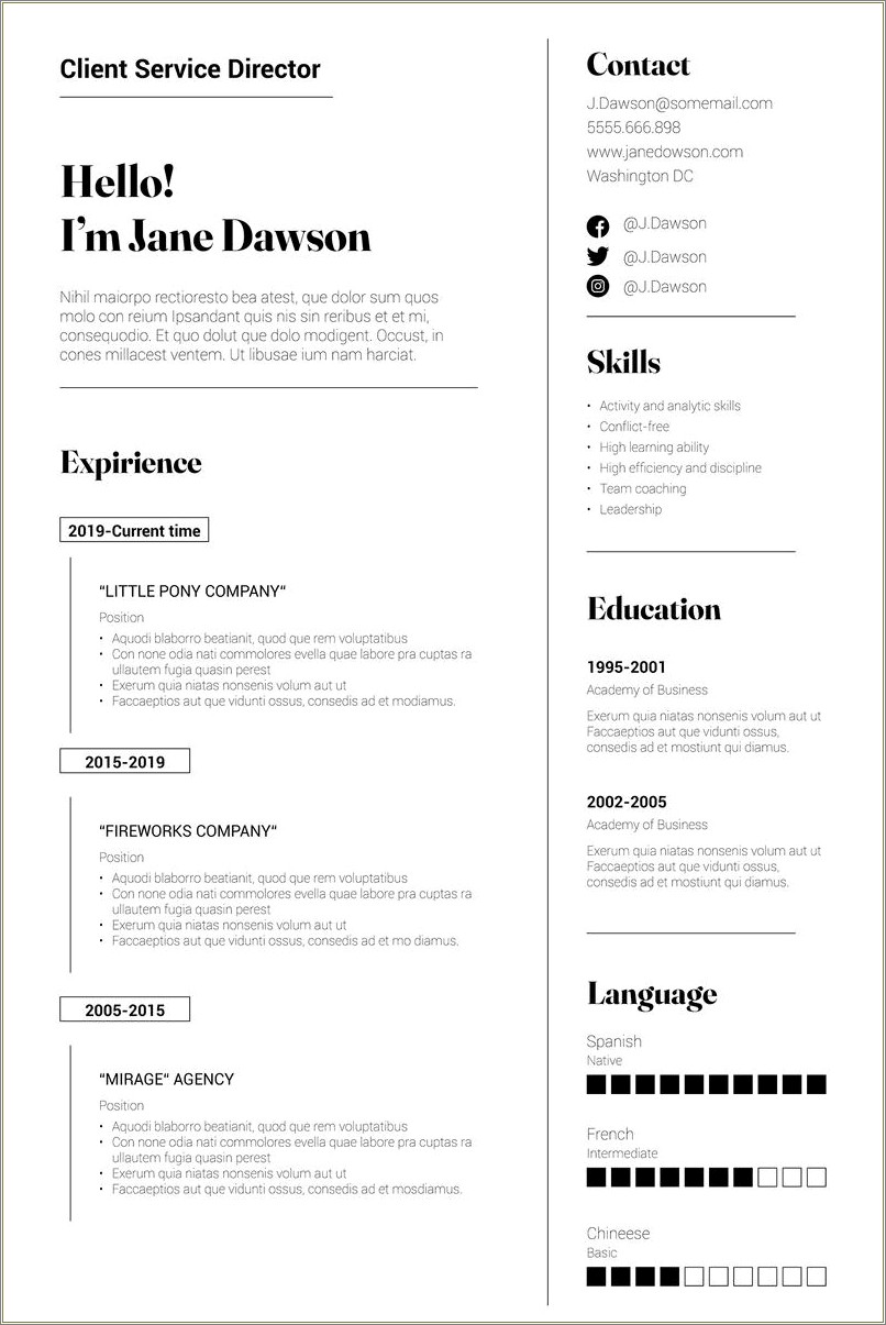 Free Indesign Resume Template 2019
