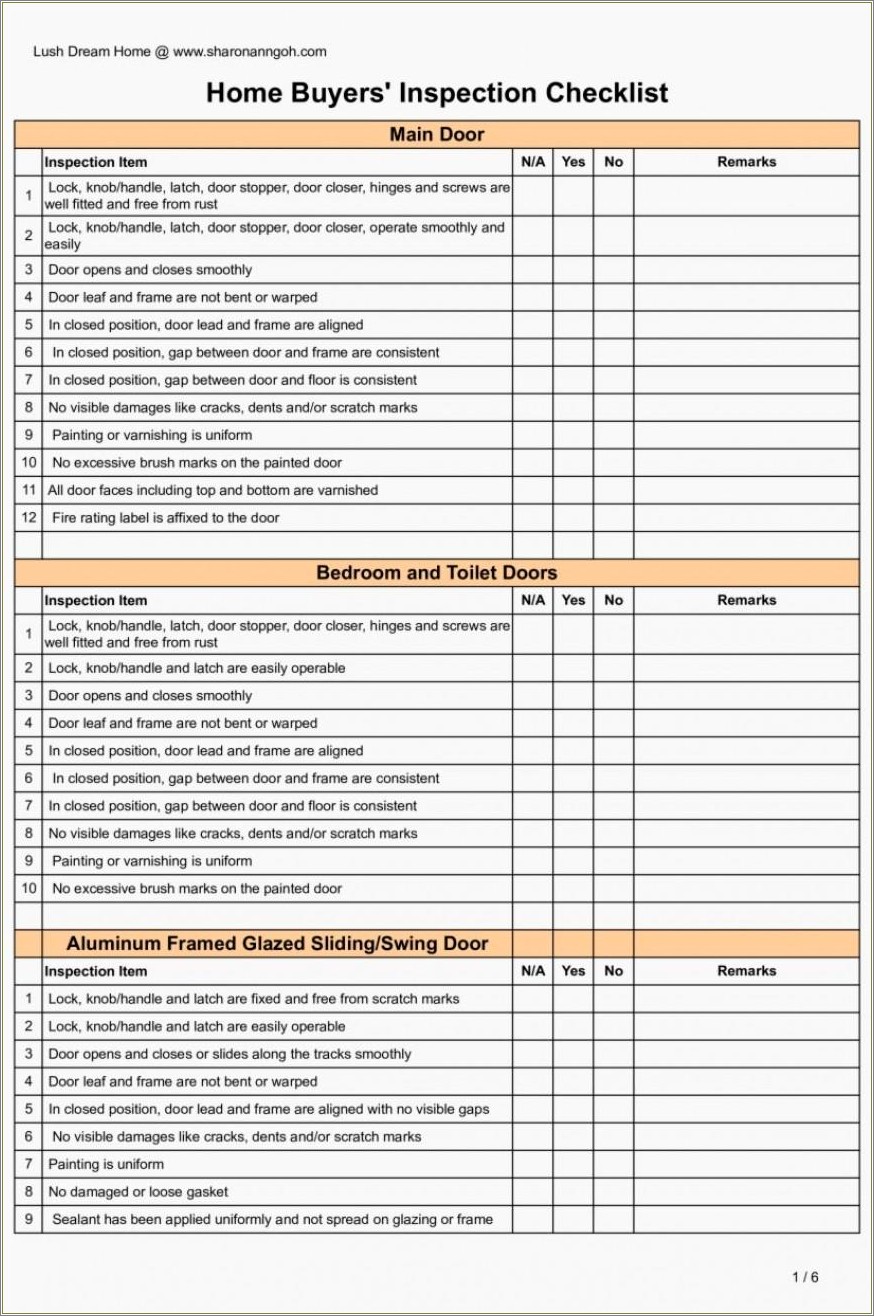 Free Inspection Checklist Template For Rental Property