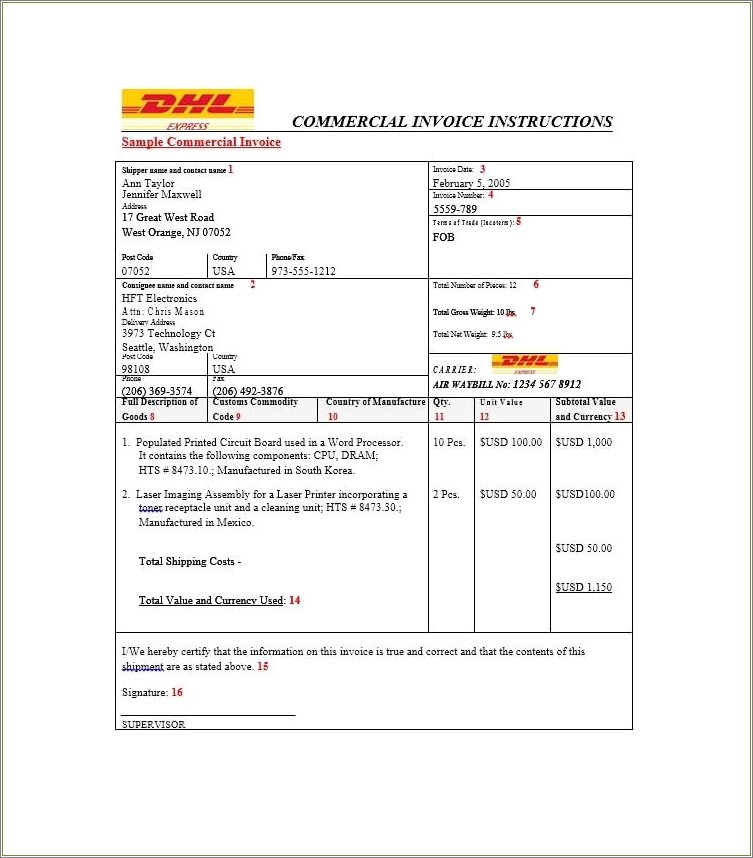 Free International Commercial Invoice Templates Pdf Eforms Eforms