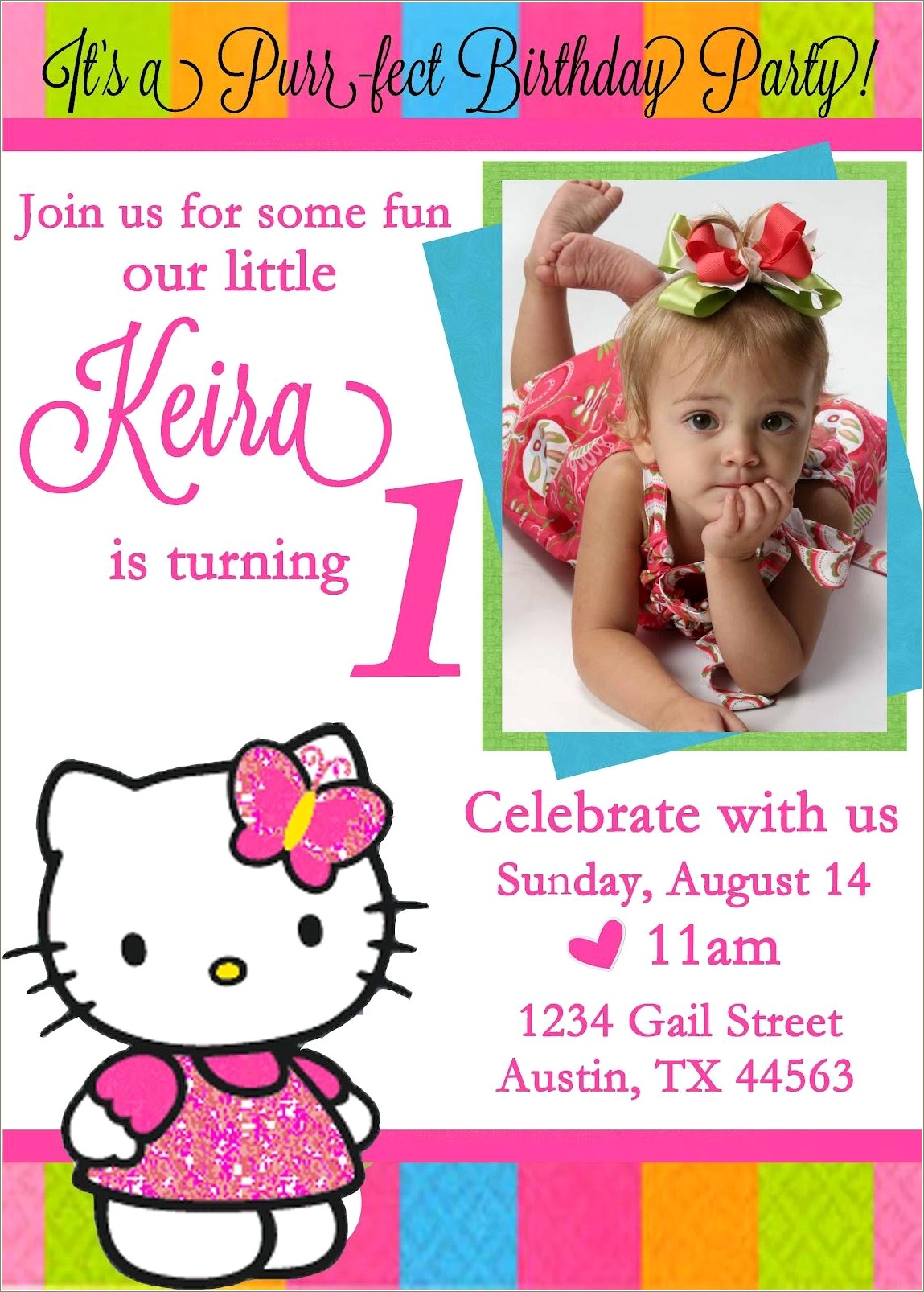 Free Invitation Template For First Birthday Party