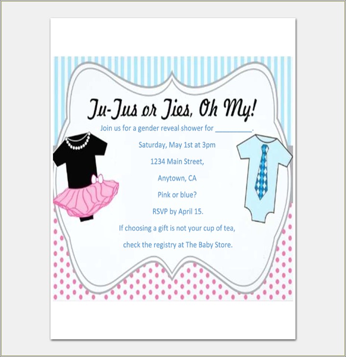 Free Invitation Templates For Gender Reveal Party