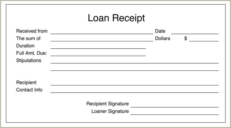 Free Invoice Template For A Loan Payment