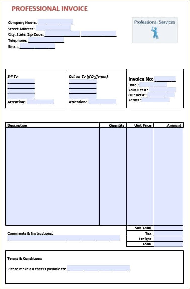 Free Invoice Template For Tow Truck Service