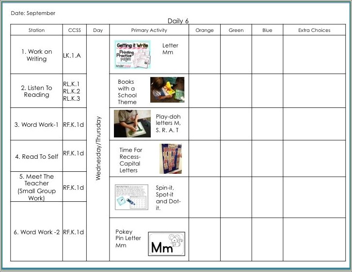 Free Lesson Plan Template For Self Contained Classrooms