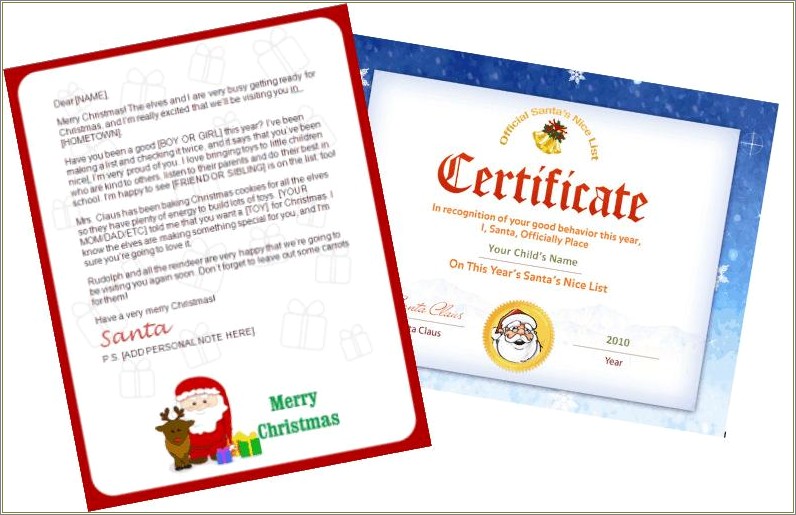 Free Letter From Santa Template Microsoft Word