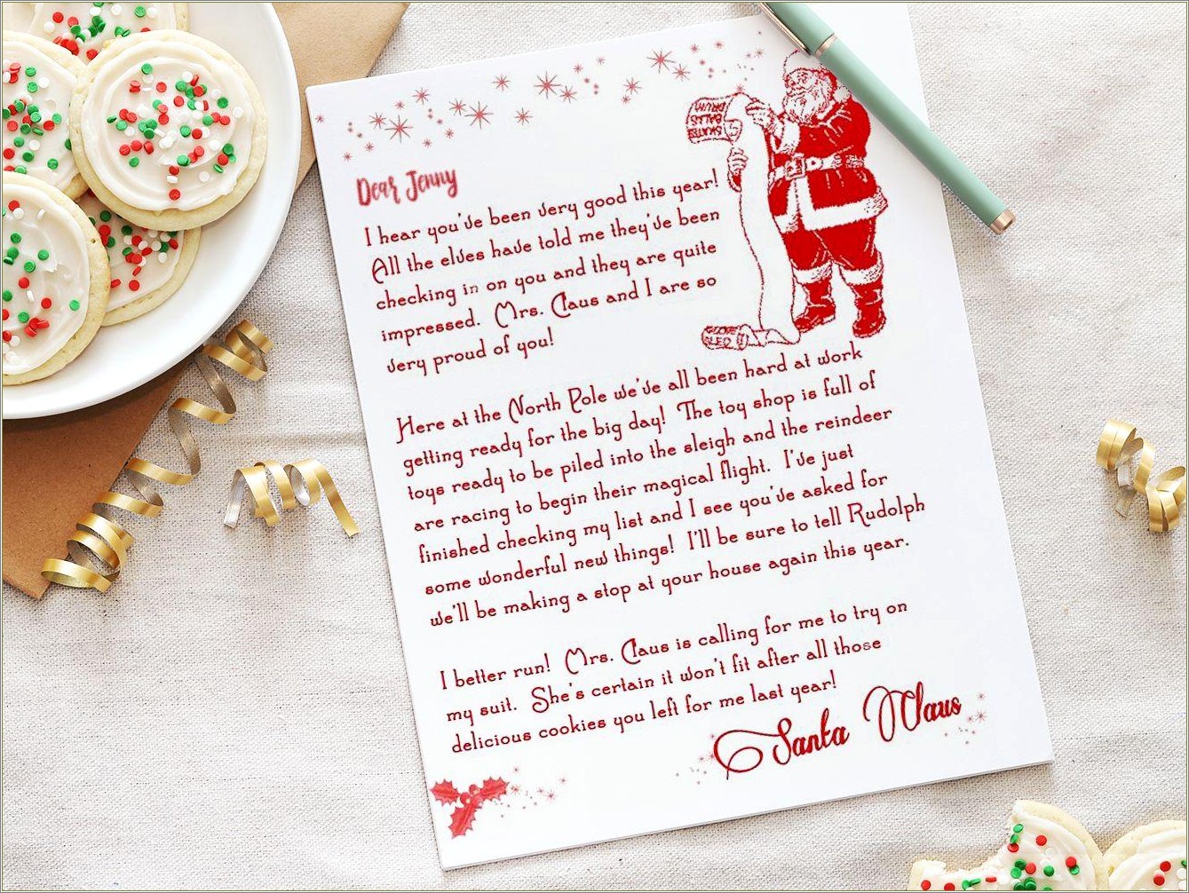 Free Letter From Santa Template To Download
