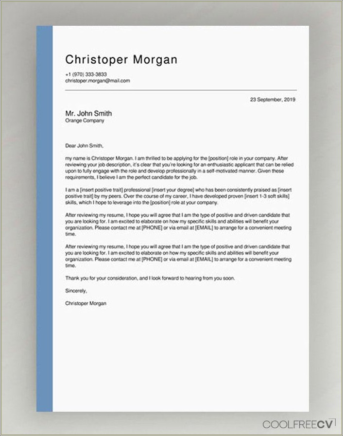Free Letter Of Interest For A Job Template
