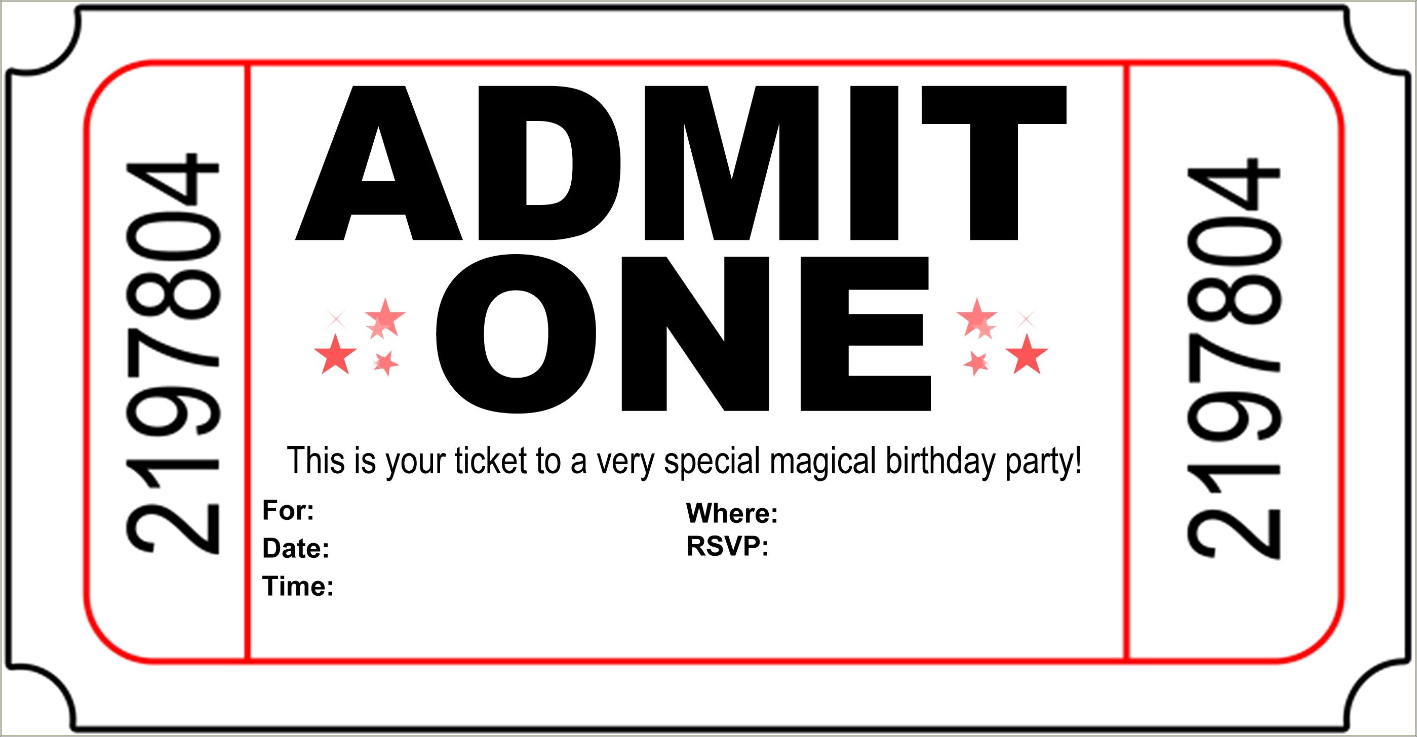 Free Movie Ticket Invitation Template For Word