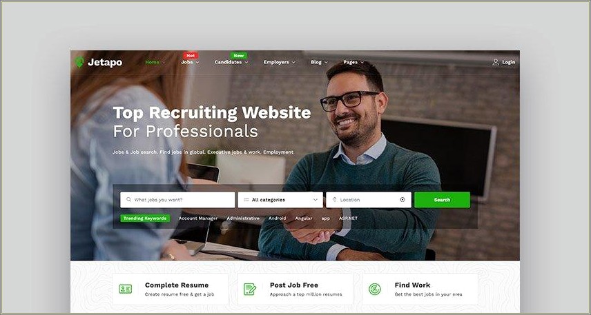 Free One Page Career Templates For WordPress