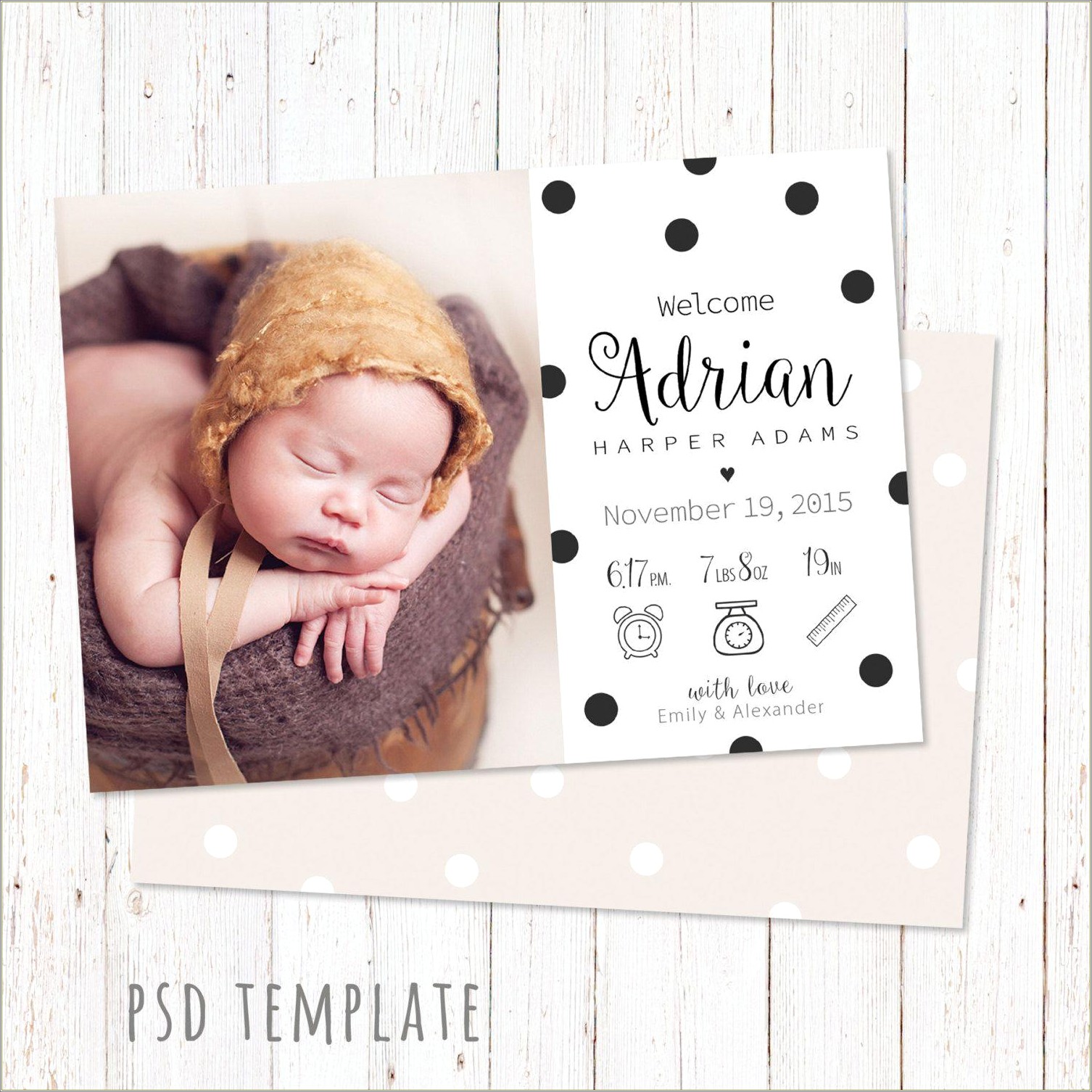 Free Online Cards Template For Baby Birth