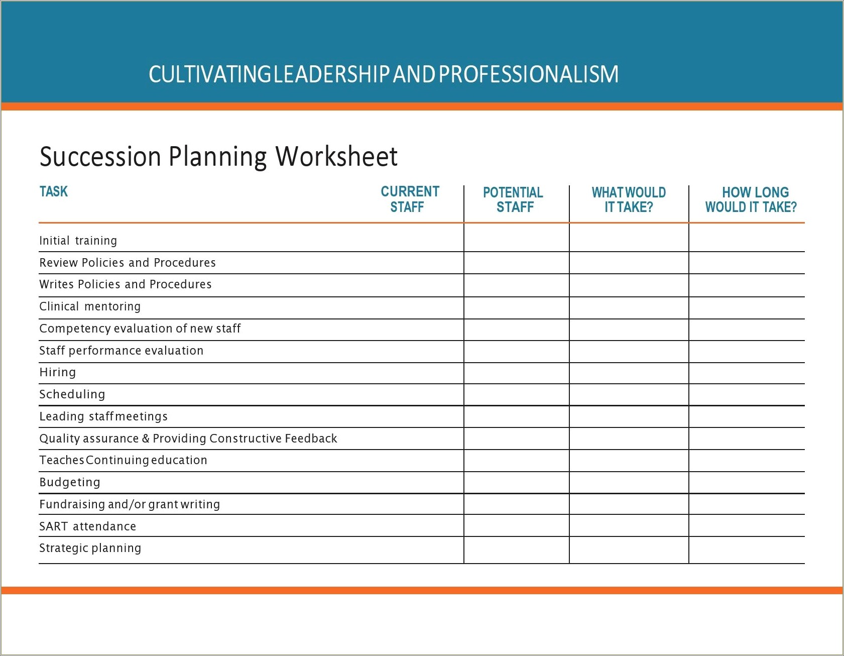 Free Online Leadership Action Plan Excel Template