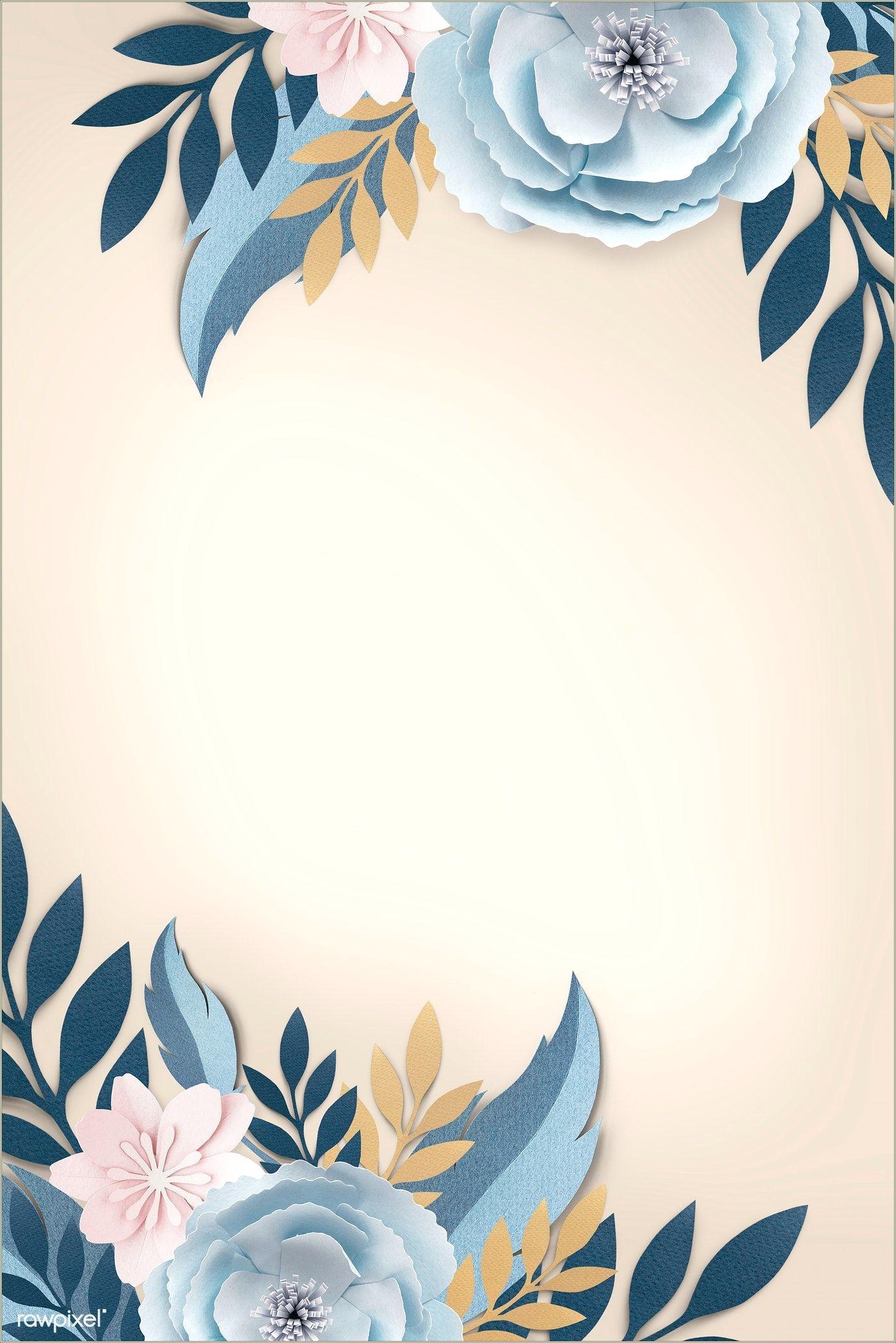 Free Outdoor Navy And Turquiuse Flower Background Template