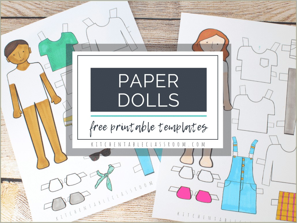 Free Paper Dolls Template Clothes For Classroom