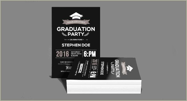 Free Photoshop Psd Template Graduation Party Invitation