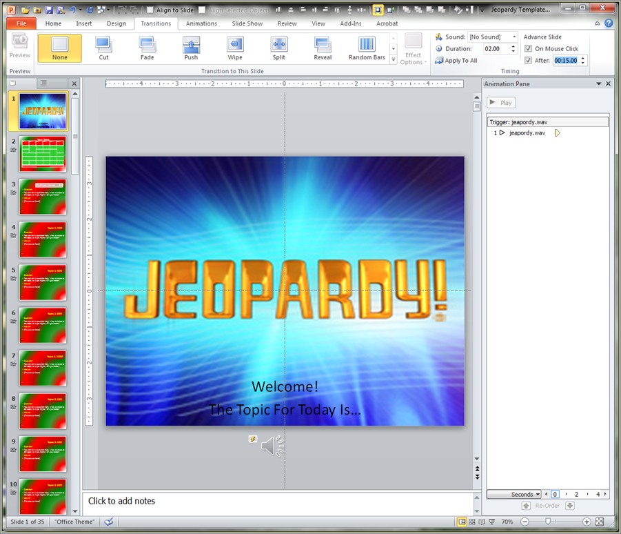 Free Powerpoint Jeopardy Game Template With Music
