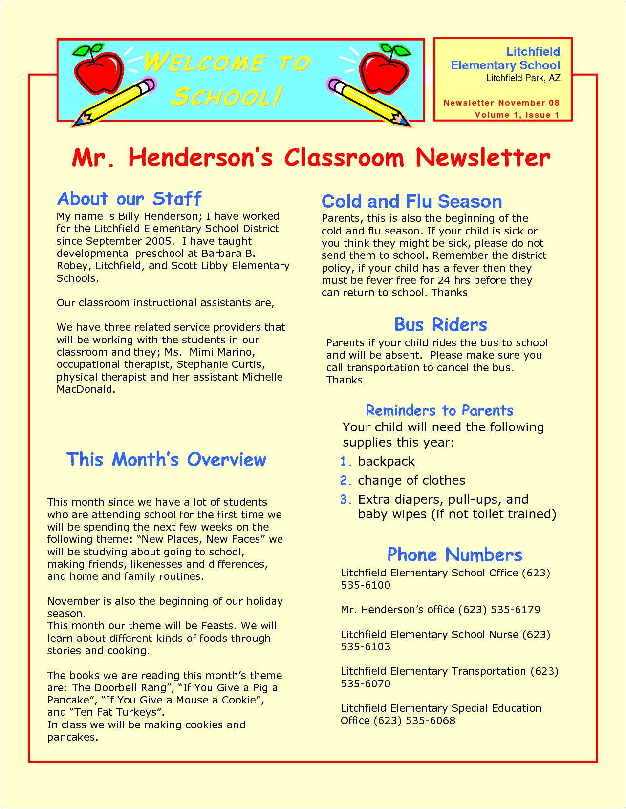 Free Preschool Teacher Newsletter Templates Microsoft Word