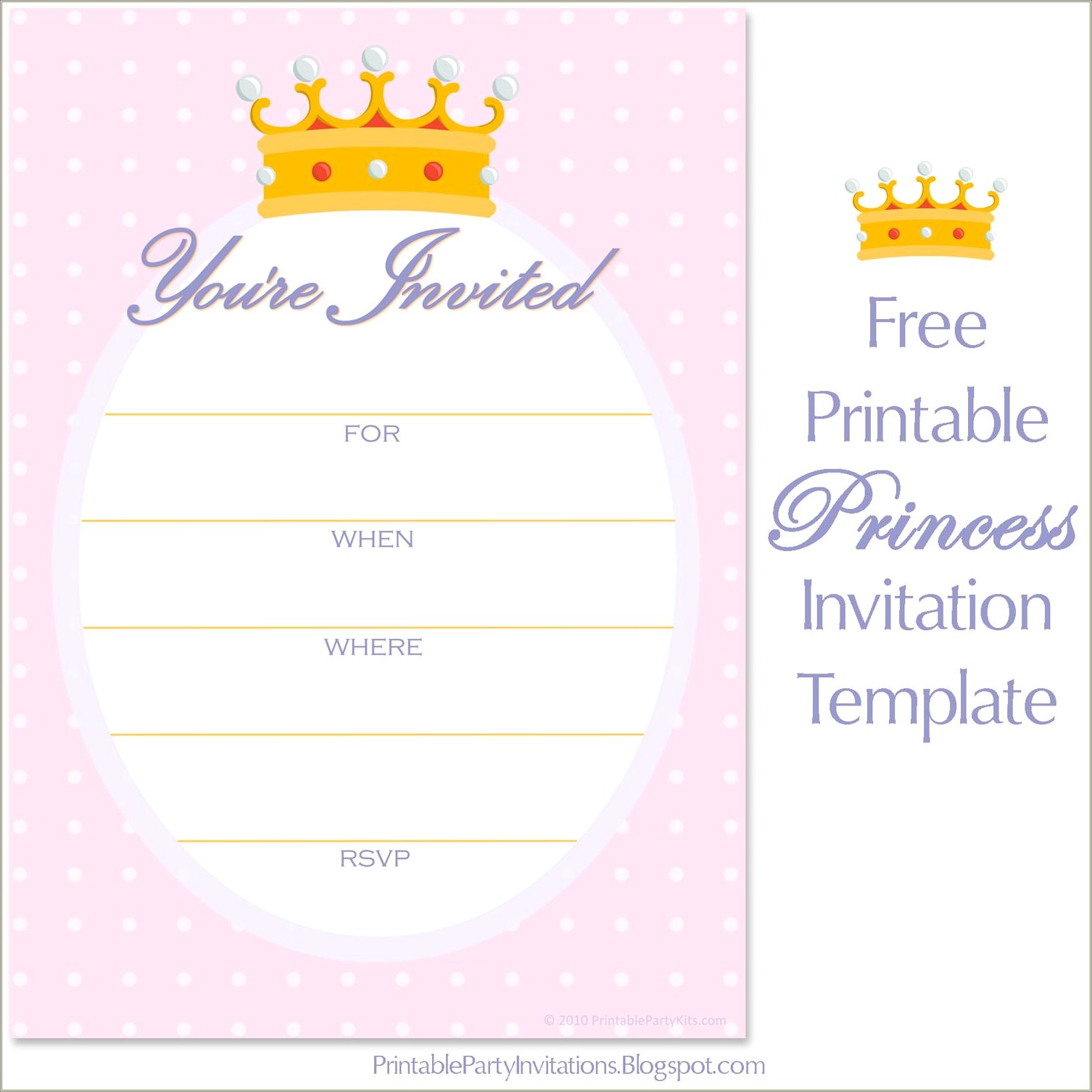 Free Princess Tea Party Birthday Invitation Template