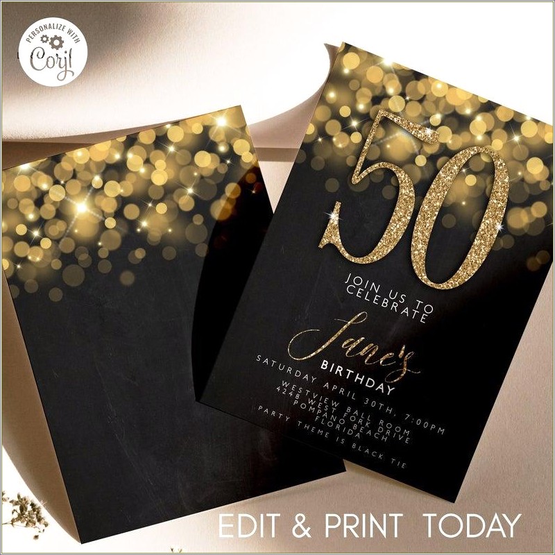 Free Printable 50th Birthday Party Invitation Templates