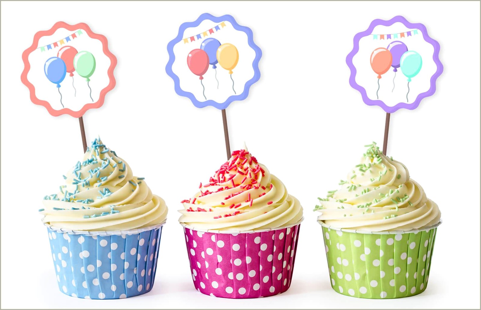 Free Printable 7th Birthday Cupcake Topper Template