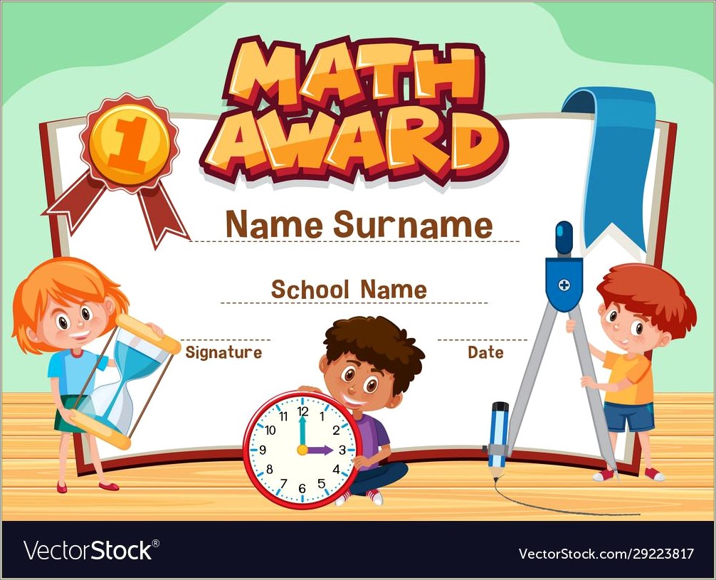 Free Printable Award Certificate Template For Math