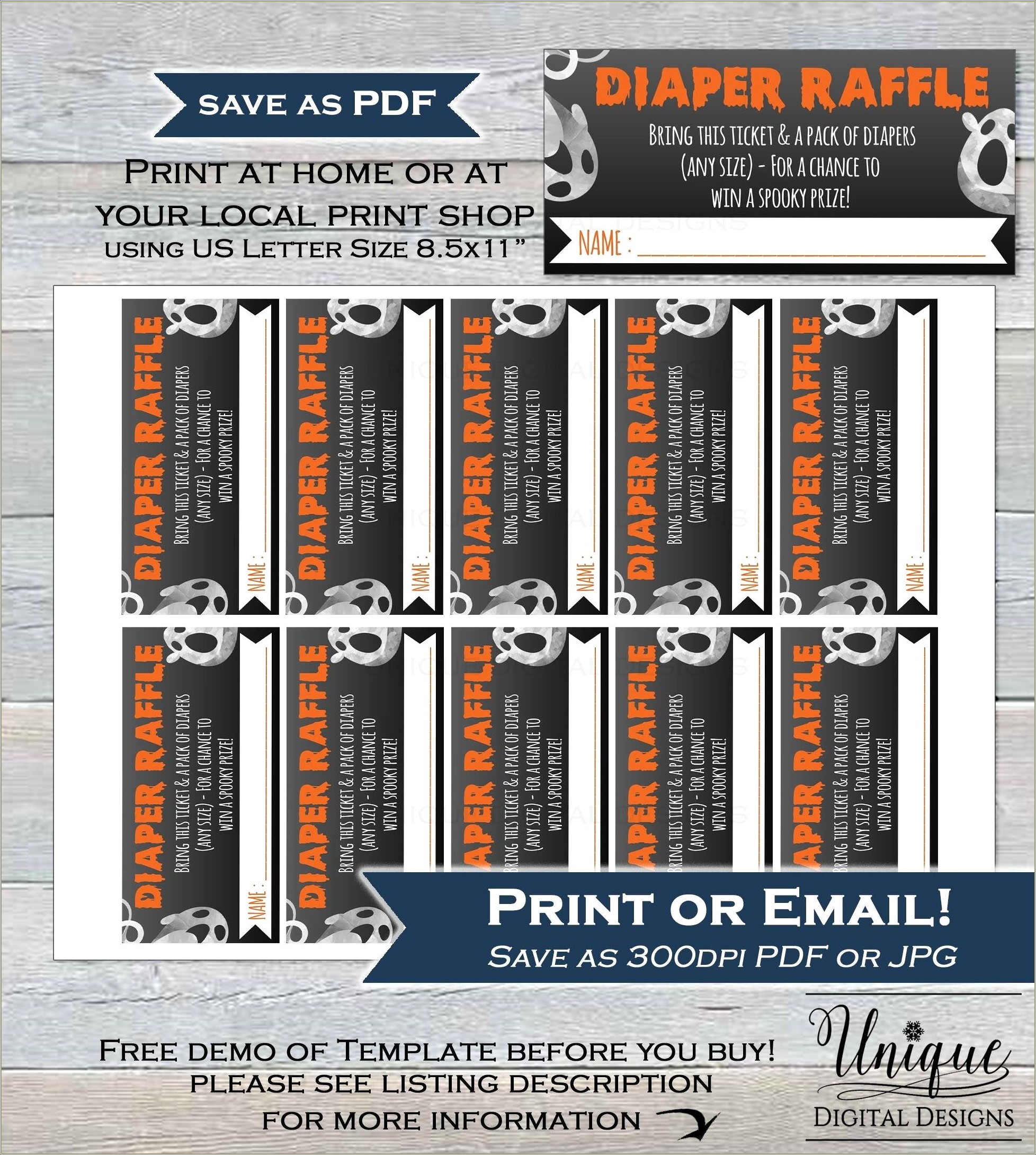 Free Printable Baby Shower Raffle Ticket Template