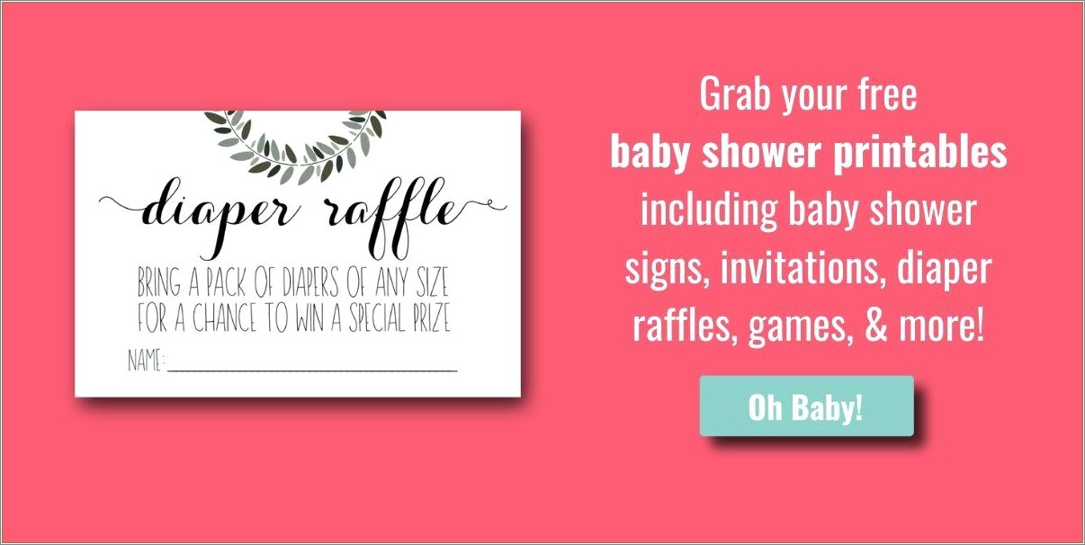 Free Printable Baby Shower Raffle Tickets Template