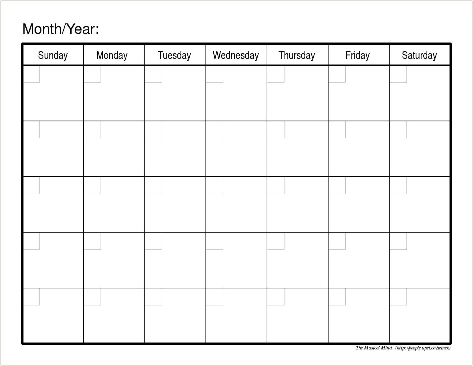 Free Printable Blank Calendar Template 2017
