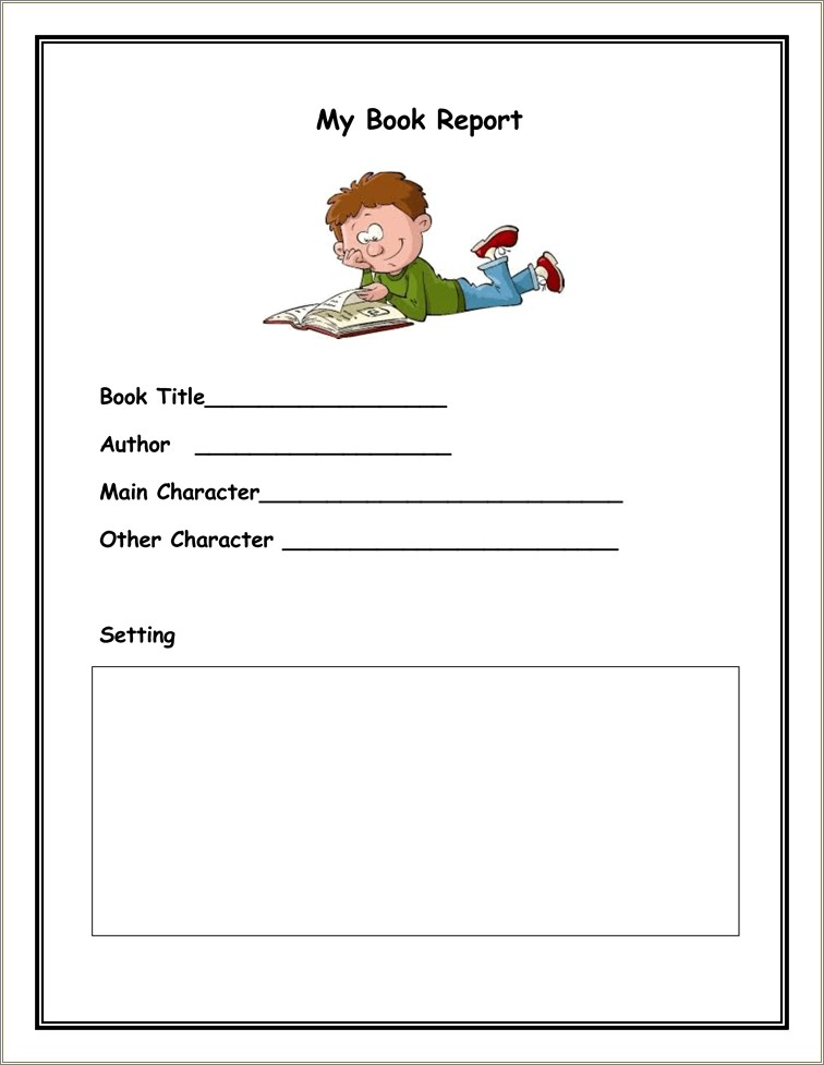 Free Printable Book Report Template 1st Grade